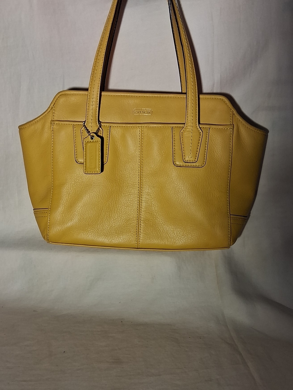 Coach Yellow Pebble Leather Med with Hang Tag